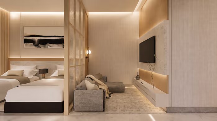 Ruang tamu Studio Gold Golden Prima Residence